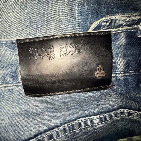 Men’s VTG oversized jorts Play‎ Bigg brand Knee-Length blue Jean Shorts size 42 - Picture 8 of 9